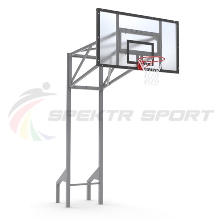 Купить Стойка баскетбольная уличная усиленная со щитом из оргстекла, кольцом и сеткой SP D 413 в Наро-Фоминске 