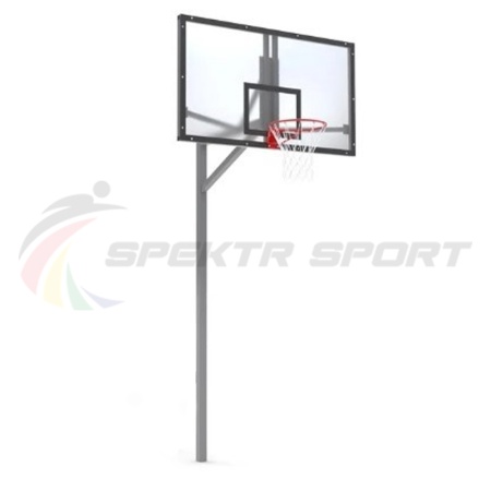 Купить Стойка баскетбольная уличная упрощенная со щитом из оргстекла, кольцом и сеткой SP D 412 в Наро-Фоминске 