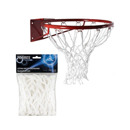 Купить Сетка баскетбольная Torres, нить 6 мм, белая в Наро-Фоминске 